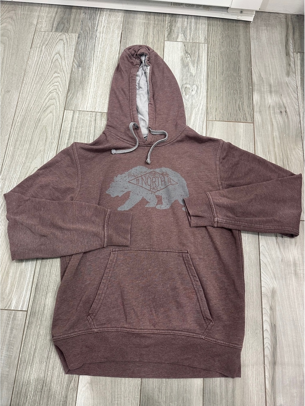 The North Face Men's Hoodie with Bear Logo - Medium, Regular Fit